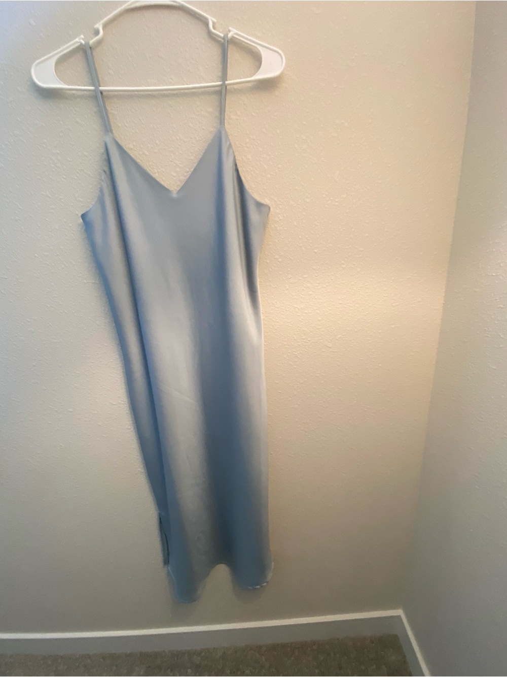 Sam Edelman Light Blue Satin Slip Dress